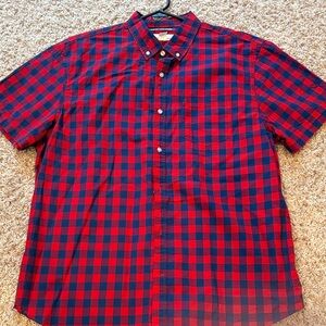Old Navy Red and Blue Plaid Button Down Shirt
